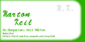 marton keil business card