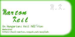 marton keil business card